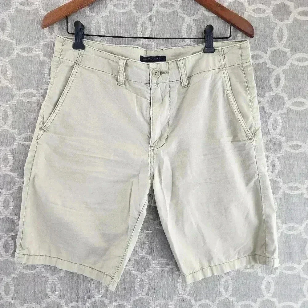 💥 Varvatos USA 100% Cotton Bermuda Men's 29 Beige Casual Shorts